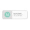 Gray and Aqua Chevron Monogram Return Address