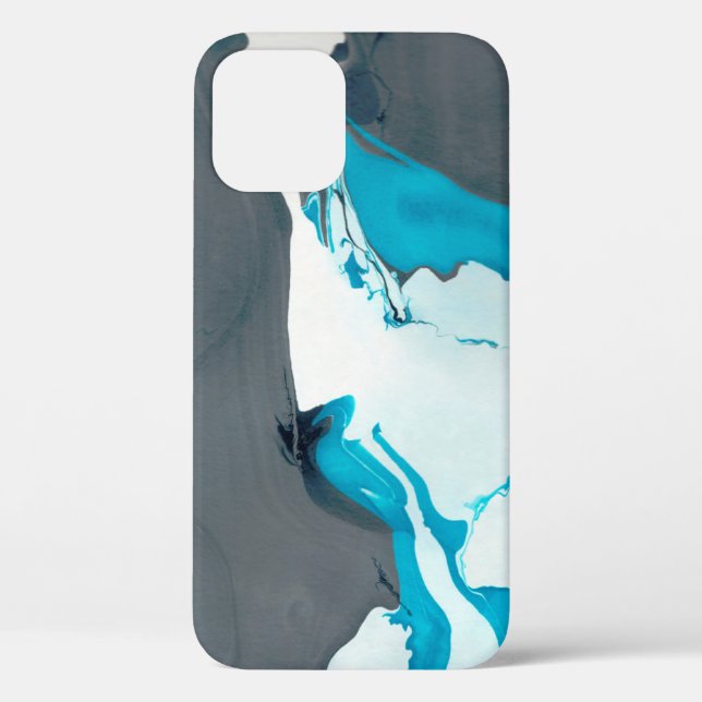 gray and aqua marble design Case-Mate iPhone case (Back)