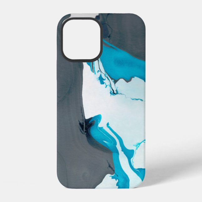 gray and aqua marble design iphone case (Back)