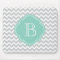 Gray and Aqua Modern Chevron Custom Monogram