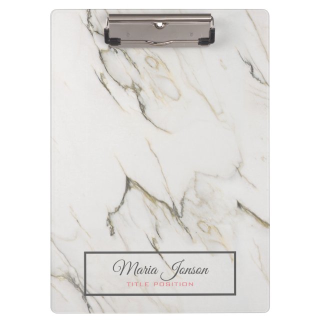 Gray And Beige Marble Clipboard (Front)