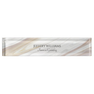 Gray and beige marble texture desk name plate