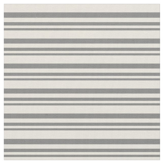 Gray and Beige Pattern of Stripes Fabric (Close Up)