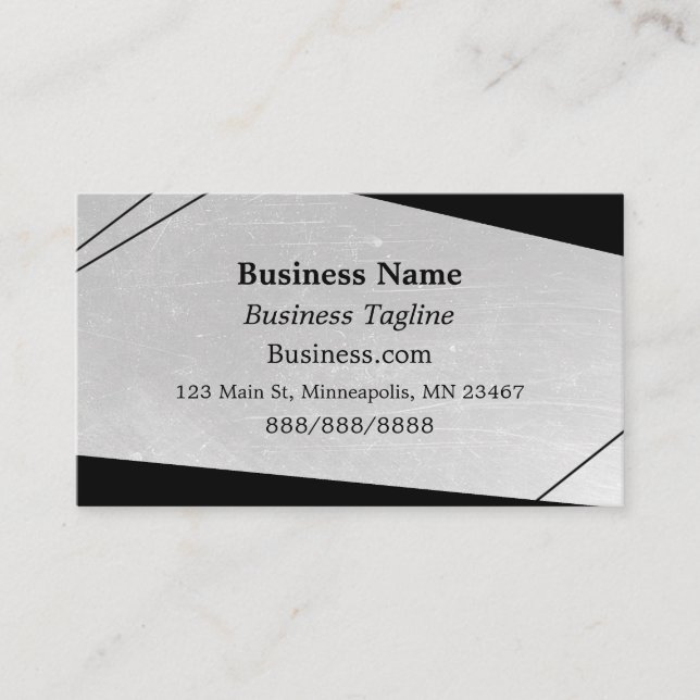 Gray and Black Abstract Business Card (Front)