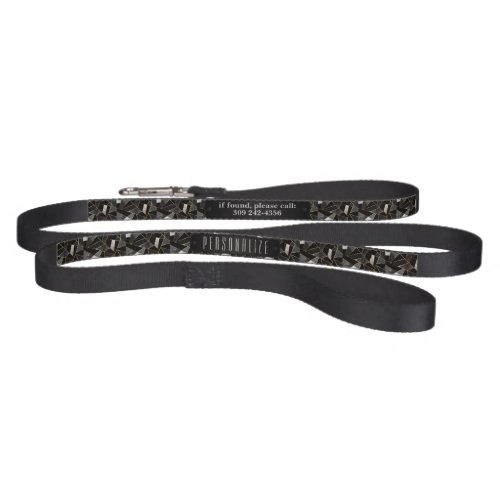Gray and Black Abstract Pattern Design Pet Leash