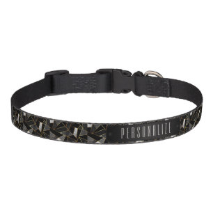 Gray and Black Abstract Pattern  Pet Collar