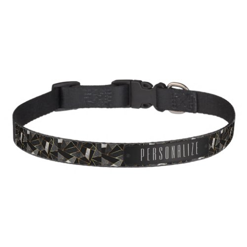 Gray and Black Abstract Pattern  Pet Collar