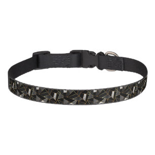 Gray and Black Abstract Pattern Pet Collar