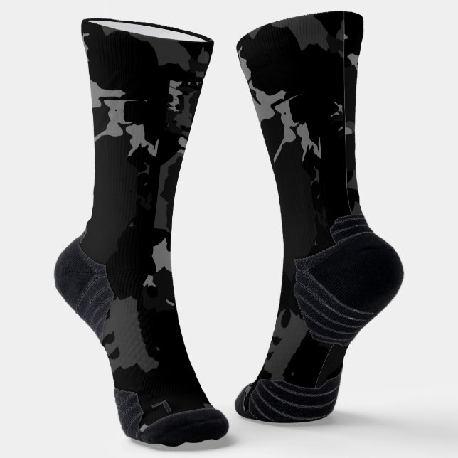 gray and black abstract socks (Angled)