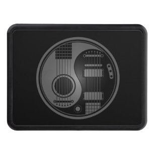 Gray and Black Acoustic Electric Guitars Yin Yang Tow Hitch Cover