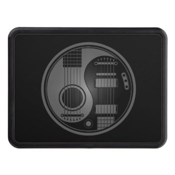 Gray And Black Acoustic Electric Guitars Yin Yang Tow Hitch Cover by UniqueYinYangs at Zazzle