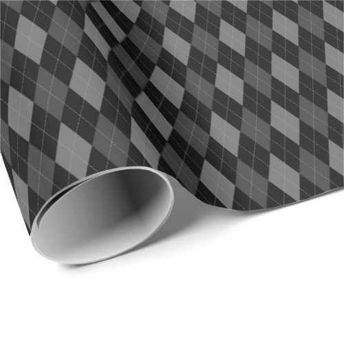 Gray and Black Argyle Wrapping Paper