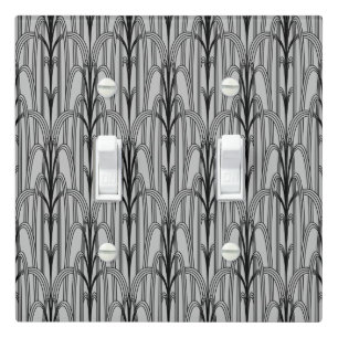 Gray And Black Art Deco Light Switch Cover