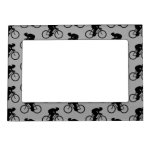 Gray And Black Bicycle Pattern. Magnetic Frame at Zazzle