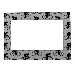 Gray and Black Bicycle Pattern. Magnetic Frame