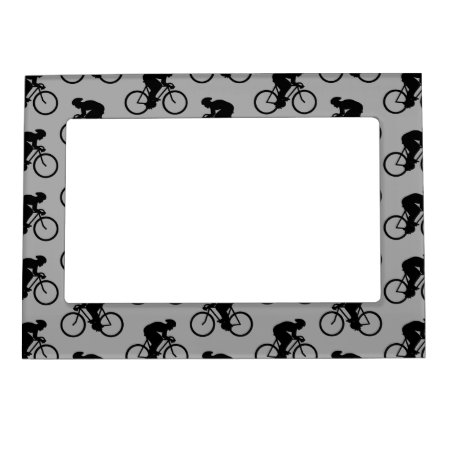 Gray And Black Bicycle Pattern. Magnetic Frame