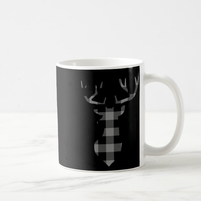 Gray And Black Buffalo Plaid Flannel Christmas Dee Coffee Mug (Right)