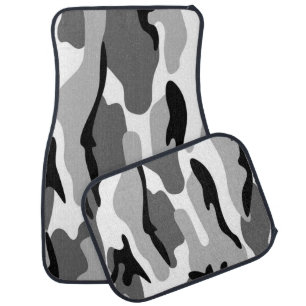 Gray And Black Camouflage Car Mats
