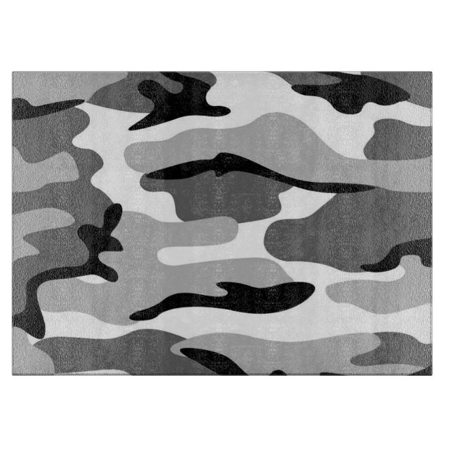Gray And Black Camouflage Cutting Board (Front)