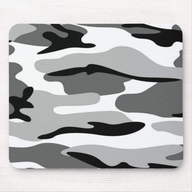 Gray And Black Camouflage Mouse Pad (Front)