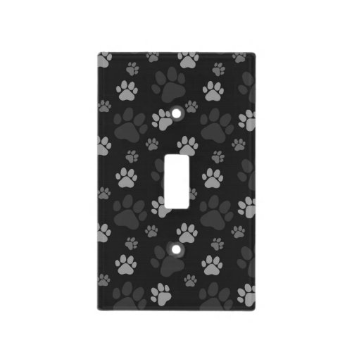 Gray and Black Cat Paw Pattern Light Switch Cover
