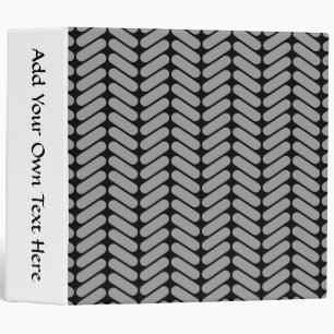 Gray and Black Chevron Pattern. 3 Ring Binder
