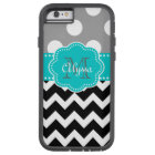 Gray and Black Chevron Teal Phone Case