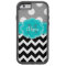 Gray and Black Chevron Teal Phone Case