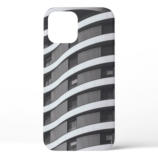 GRAY AND BLACK COMMERCIAL BUILDING iPhone 12 CASE