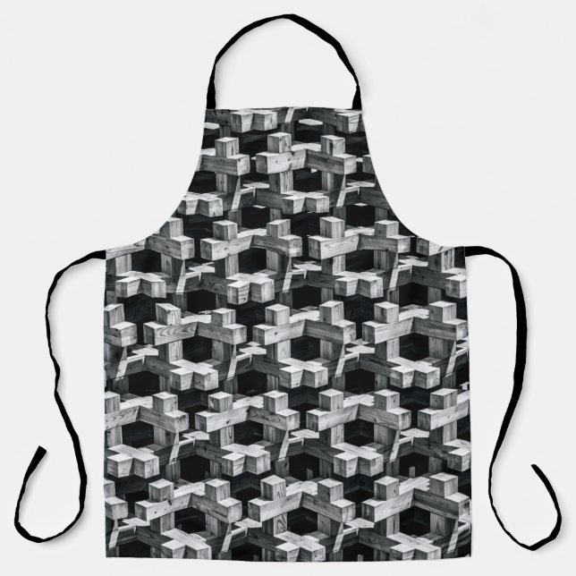 Gray and black cross apron (Front)