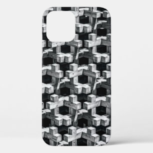 Gray and black cross iPhone 12 case