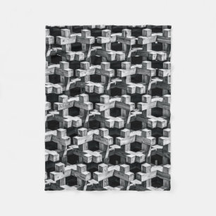 Gray and black cross fleece blanket