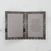 Gray and Black Damask Thank You Card (Inside)