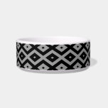 Gray and black diamond pattern bowl<br><div class="desc">Red and white diamond pattern</div>