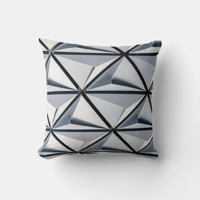Gray and black digital wallpaper throw pillow (Front)