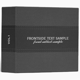 Gray And Black Faux Leather Look 3 Ring Binder