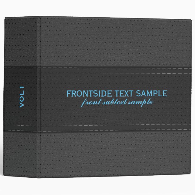 Gray And Black Faux Leather Look Binder (Front/Spine)