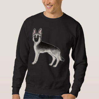 Gray And Black German Shepherd Cartoon GSD Dog Sweatshirt