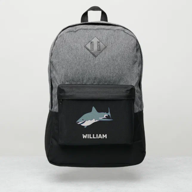 Gray and Black Great White Shark Personalized Port Authority