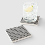 Gray and Black Halloween Bats Stone Coaster