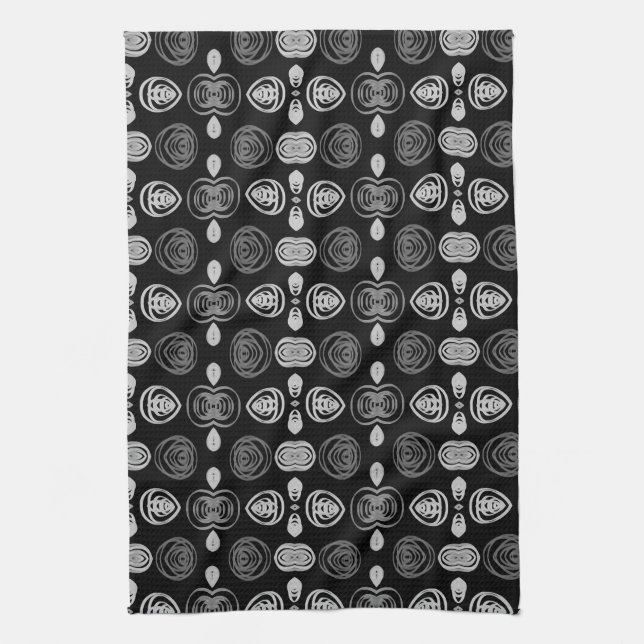Gray And Black Hand Kitchen Towel (Vertical)