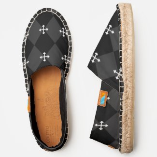 Gray and Black Harlequin and Gothic Cross