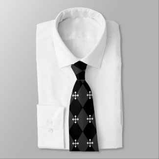 Gray and Black Harlequin and Gothic Cross