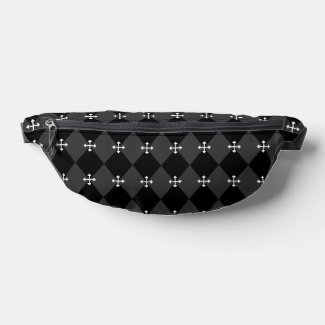 Gray and Black Harlequin Design with Gothic Cross