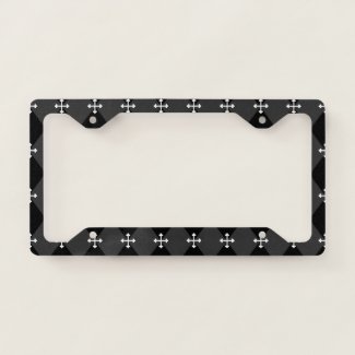 Gray and Black Harlequin Design with Gothic Cross