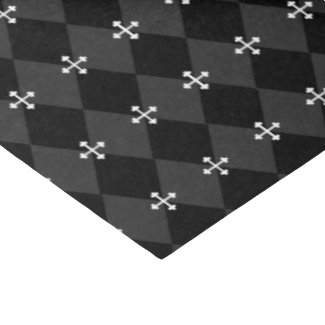 Gray and Black Harlequin Design with Gothic Cross