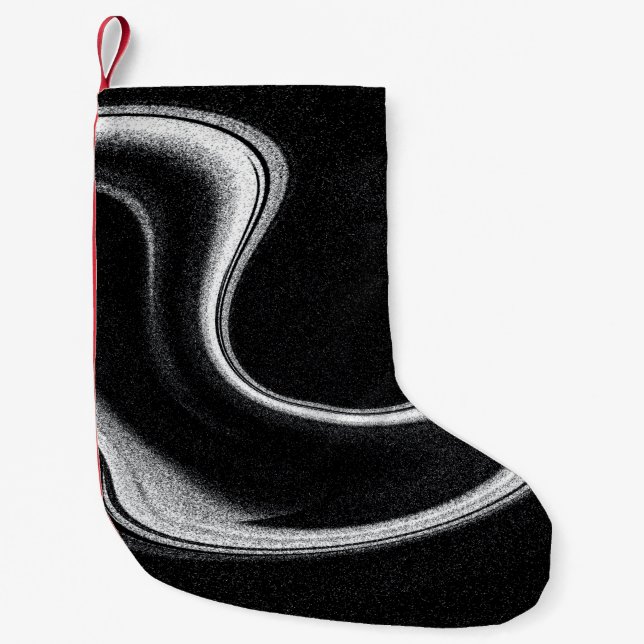Gray and black illustration small christmas stocking (Front)