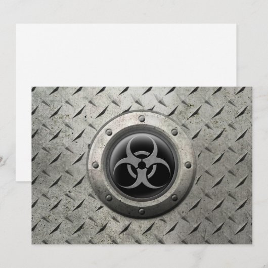Gray and Black Industrial Biohazard Steel Effect (Front/Back)