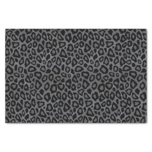 Gray and Black Leopard Animal Print Tissue Paper