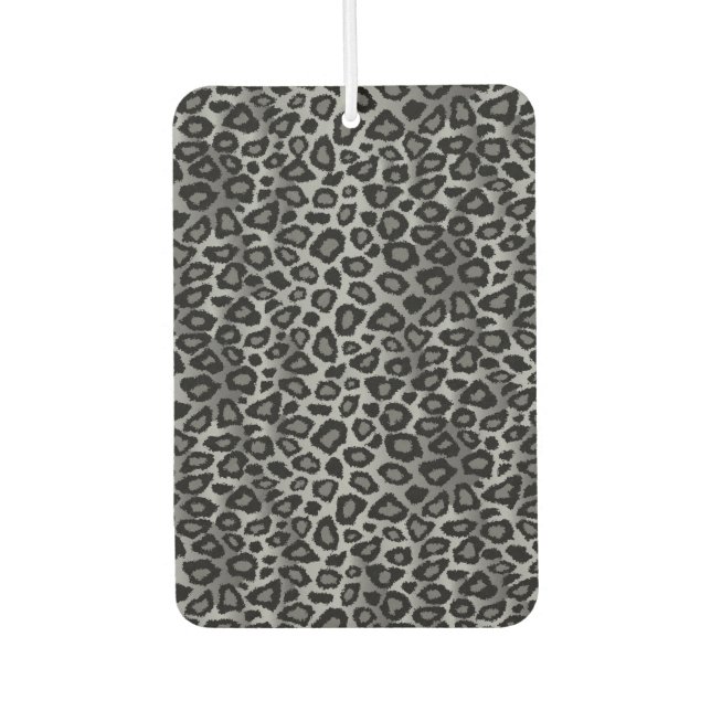 Gray and Black Leopard Car Air Freshener (Front)